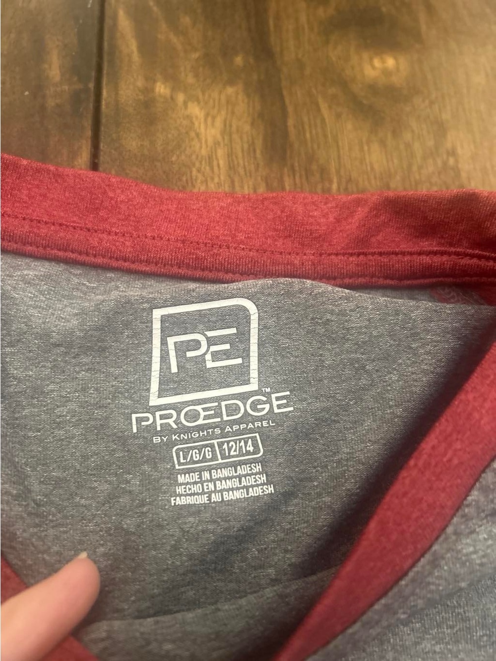 Pro Edge Arkansas Razorbacks Long-Sleeve Raglan Tee - Gray & Red - Picture 2 of 3